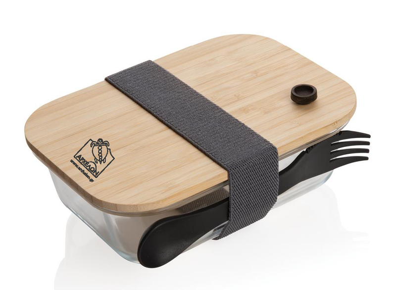 Glass lunchbox-bamboo lid